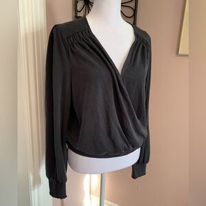 Gentle Fawn Large grey Wrap Blouse minimalist everyday essentials classic comfy